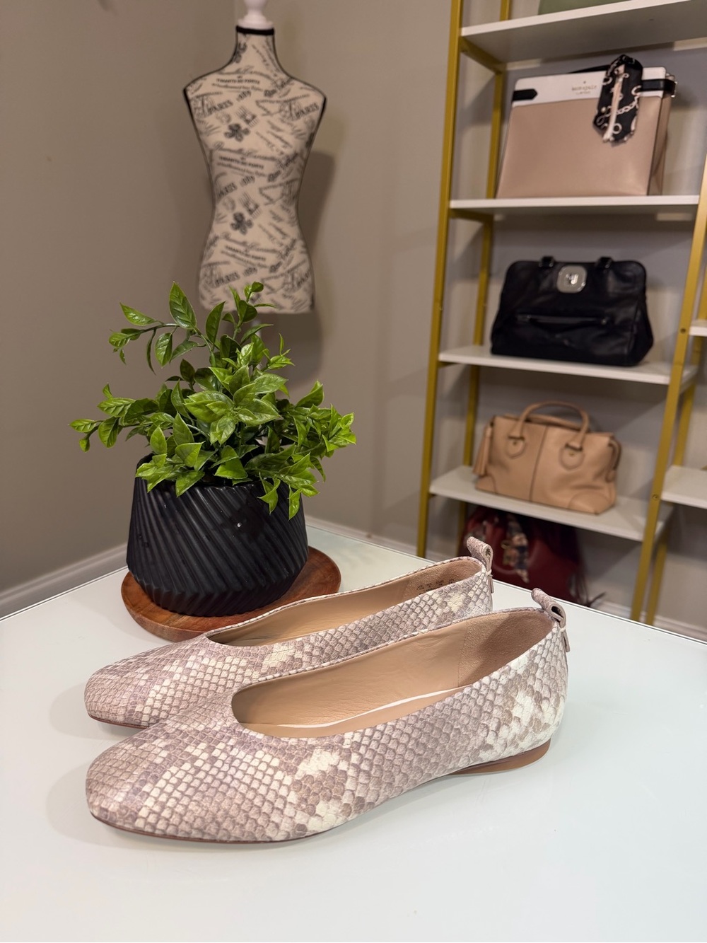 27 Edit Naturalizer "Carla" Leather Snake Ballet Flat - size 7.5
